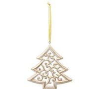 Atmosphera Créateur d'intérieur - Sujet de Noël en Bois "Sapin Arabesque" 15cm Blanc Blanc G
