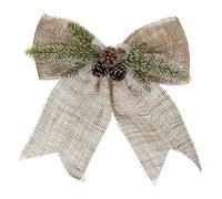 Atmosphera Créateur d'intérieur - Sujet de Noël en Jute Nœud Pomme de Pin 38cm Beige