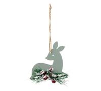 Atmosphera Créateur d'intérieur - Sujet de Noël en Métal Renne 8cm Vert