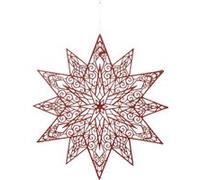 Déco de Noël Grande Etoile Rouge pailletée 48 cm - Feeric Christmas