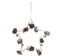 Atmosphera Créateur d'intérieur - Sujet de Noël Étoile Pommes de Pin 18cm Beige