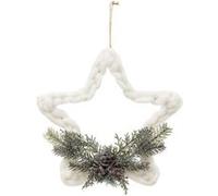 Atmosphera Créateur d'intérieur - Sujet de Noël Étoile Tressée "Givrée" 30cm Blanc Blanc G