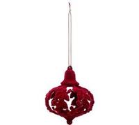 Atmosphera Créateur d'intérieur - Sujet de Noël "Feuille Baroque" 9cm Rouge Rouge G