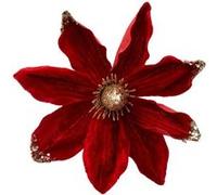Atmosphera Créateur d'intérieur - Sujet de Noël Fleur "Magnolia" 21cm Rouge Rouge G