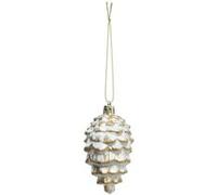 Atmosphera Créateur d'intérieur - Sujet de Noël Pomme de Pin "Neige " 8cm Or G