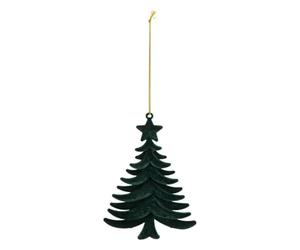 Atmosphera Créateur d'intérieur - Sujet de Noël Sapin Velours 14cm Vert