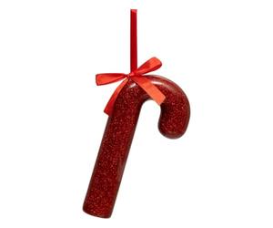 Atmosphera Créateur d'intérieur - Sujet de Noël Sucre d'orge Pailleté 15cm Rouge