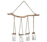 Atmosphera Créateur d'intérieur - Suspension Murale "4 Fleurs Séchées" 53cm Naturel G