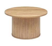 Table basse ""Colva"" en placage effet bois D70cm - Atmosphera createur d'interieur