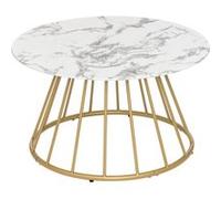 Table basse Rayo effet marbre blanc D70cm - Atmosphera createur d'interieur