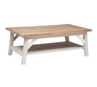Table basse ""Olbia"" en acacia 120x70cm blanc - Atmosphera createur d'interieur