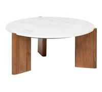 Atmosphera Table basse Nanda marbre blanc 91,5x91,5x41,5 cm