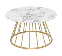 Atmosphera Créateur d'intérieur - Table Basse Effet Marbre "Rayo" 70cm Blanc Blanc G