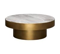 ATMOSPHERA CREATEUR D'INTERIEUR - Table basse ronde graphite, diamètre 80 cm, dorée