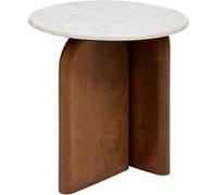 Atmosphera Créateur d'intérieur - Table d'Appoint en Marbre "Nanda" 56cm Naturel & Blanc Blanc G