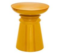 Atmosphera Créateur d'Intérieur - Table d'Appoint Totem Jaya en Métal Jaune Moutarde - Table pour Chambre, Salon, Entrée - D38cm