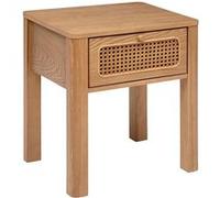 Atmosphera Table de chevet Tiria en placage frêne 1 tiroir H52,5 cm