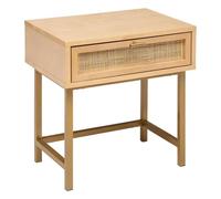 Atmosphera Créateur d'Intérieur - Table de Chevet Rayo 1 Tiroir - Table de Nuit en Bois pour Chambre, Salon, Bureau - L45 x H50cm - Bois et Doré