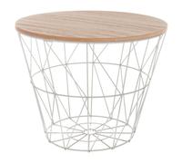 Atmosphera Créateur d'intérieur Table en osier Kumi Métal Plateau MDF gris marron 30,5 cm x 38 cm