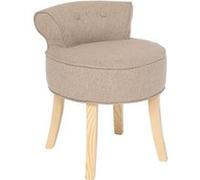 Tabouret ""Firmin"" pin beige 58x49x46cm - Atmosphera createur d'interieur