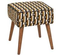 Tabouret d appoint Chiara noir jaune moutarde et blanc - Atmosphera createur d'interieur