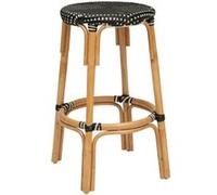 Atmosphera Créateur d'intérieur - Tabouret de Bar Bistrot en Rotin Trecia 66cm Noir Noir
