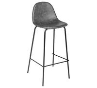 Atmosphera Tabourets de bar Vladi Lot de 2 Gris effet cuir H 95 cm style rétro