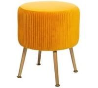 Atmosphera Créateur d'intérieur - Tabouret Design en Velours "Solaro" 41cm Jaune Jaune G