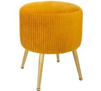 Atmosphera Créateur d'intérieur - Tabouret Design en Velours "Solaro" 41cm Jaune Jaune G