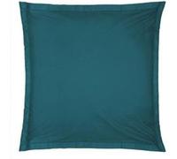 Taie d'oreiller ""Carina"" en coton bleu canard 63x63cm - Atmosphera createur d'interieur