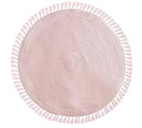ATMOSPHERA CREATEUR D'INTERIEUR Tapis à Franges Rose avec Lurex doré intégré 90 cm