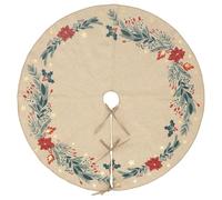 Atmosphera Créateur d'intérieur - Tapis de Sapin Poinsettia Soir de Noël 90cm Beige