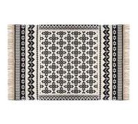 Atmosphera Créateur d'intérieur - Tapis Déco à Franges "Pailo" 120x170cm Noir & Blanc Noir G