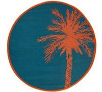 Atmosphera Créateur d'intérieur - Tapis Déco Palmier "Yucatan" 120cm Bleu Canard Bleu G