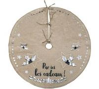 Tapis pour Sapin - ATMOSPHERA - Cadeaux - 90cm - Jute Végétale - Rond