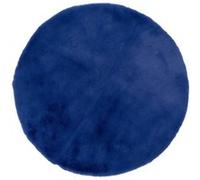 Créateur d'intérieur - Tapis Rond Imitation Fourrure "Doucea" 80cm Bleu Indigo