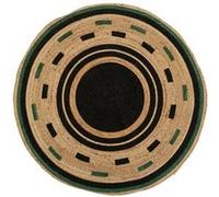 Atmosphera – Tapis rond Malakite, jute imprimé 120 cm, noir