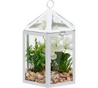 Atmosphera Créateur d'intérieur - Terrarium Cage Déco "Fleur de Rose" 23cm Blanc Blanc