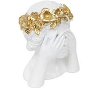 Atmosphera Tête femme déco Wild Romance résine 22 cm Blanc