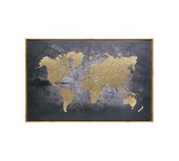 Atmosphera Créateur d'intérieur - Toile Imprimée Monde 58x88cm Noir & Or