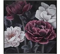 Créateur d'intérieur - Toile Peinte Déco "Cadre Fleur" 58x58cm Noir