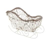 Atmosphera Créateur d'intérieur - Traineau Déco en Rotin Neige 25cm Blanc