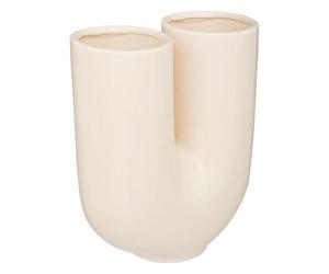 Atmosphera Créateur d'intérieur - Vase Design en Céramique Rivi 25cm Blanc Chaud