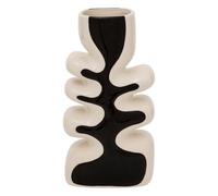 Atmosphera Créateur d'intérieur - Vase Design en Céramique Twisted Lime 28cm Noir & Blanc