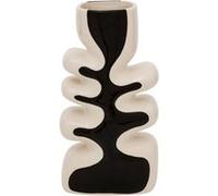 Atmosphera Créateur d'intérieur - Vase Design en Céramique "Twisted Lime" 28cm Noir & Blanc G