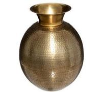 Atmosphera Vase Oasis en métal martelé doré H40 cm