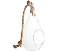 Atmosphera – Vase suspendu « Goutte » avec corde 25 cm transparent