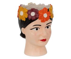 Atmosphera Créateur d'intérieur - Vase Tête Femme Yucatan 18cm Multicolore