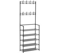 5five - vestiaire ""intissa"" 5 étagères en acier noir h170cm
