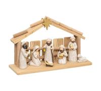 Atmosphera - Crèche de noël avec 7 santons 30x18cm résine